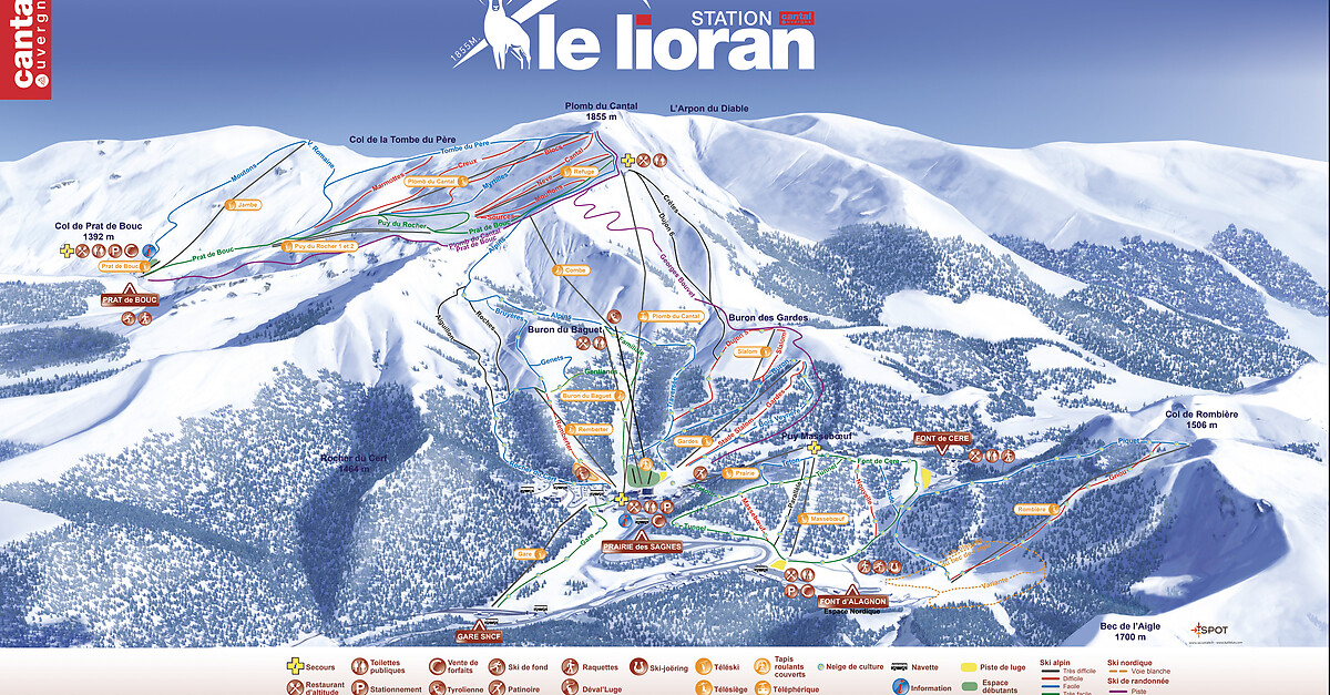 Plan des pistes du Lioran