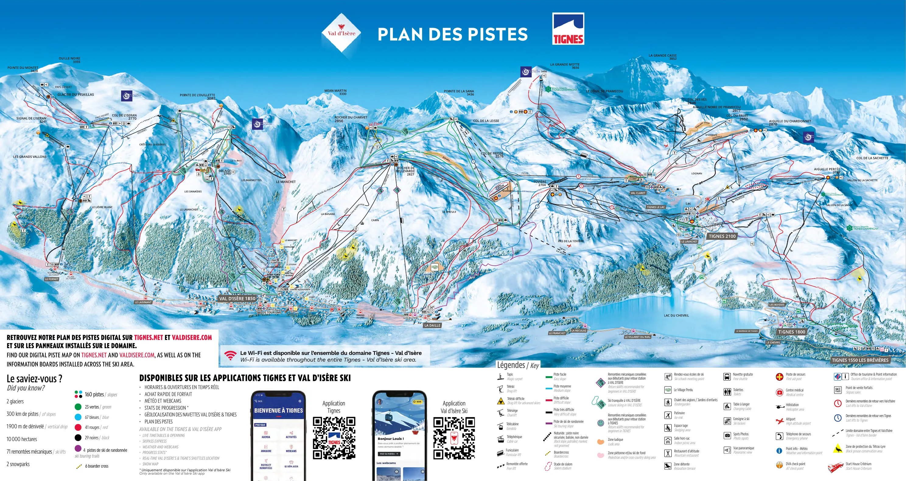 Piste map Tignes – Val d’Isère