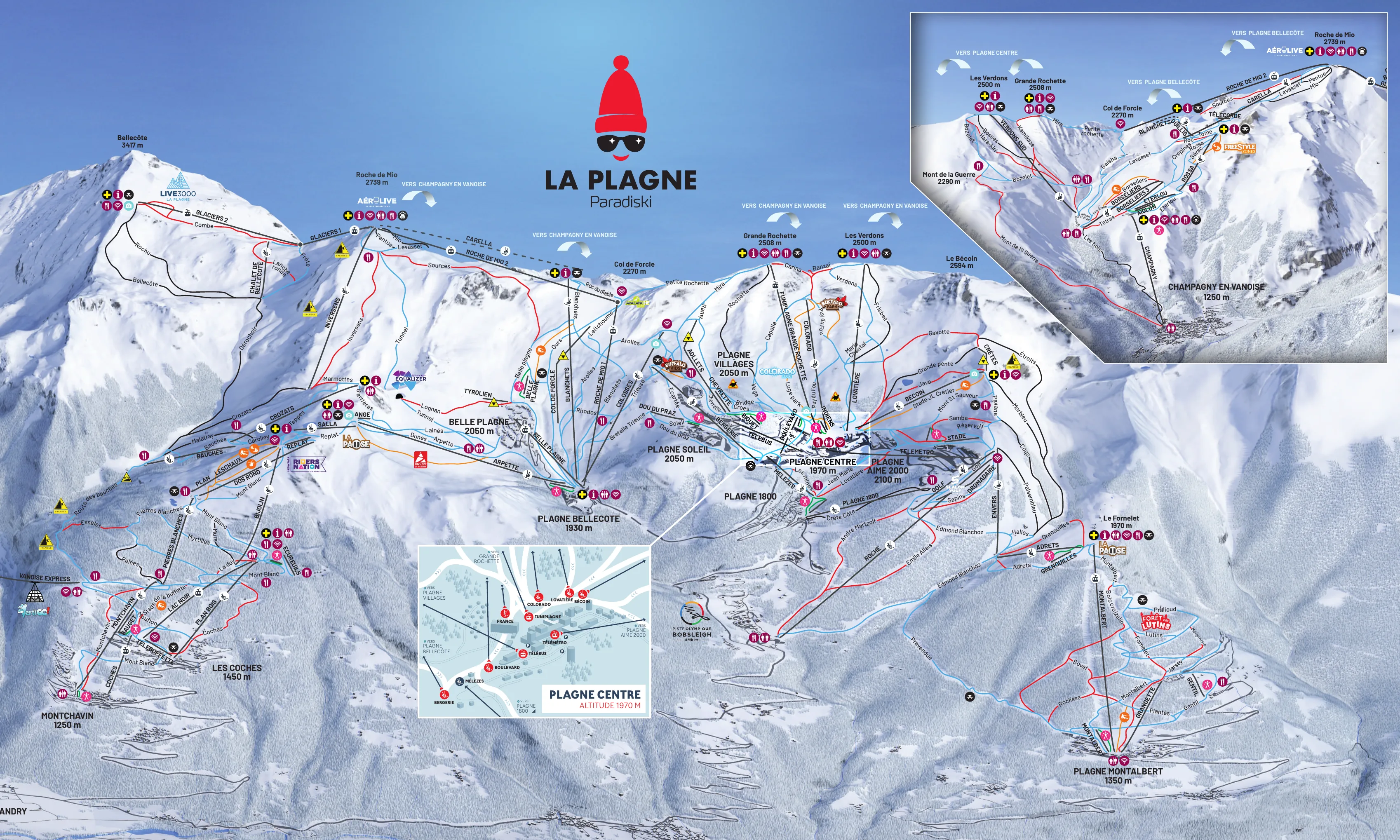 Piste map of Montchavin-Les Coches