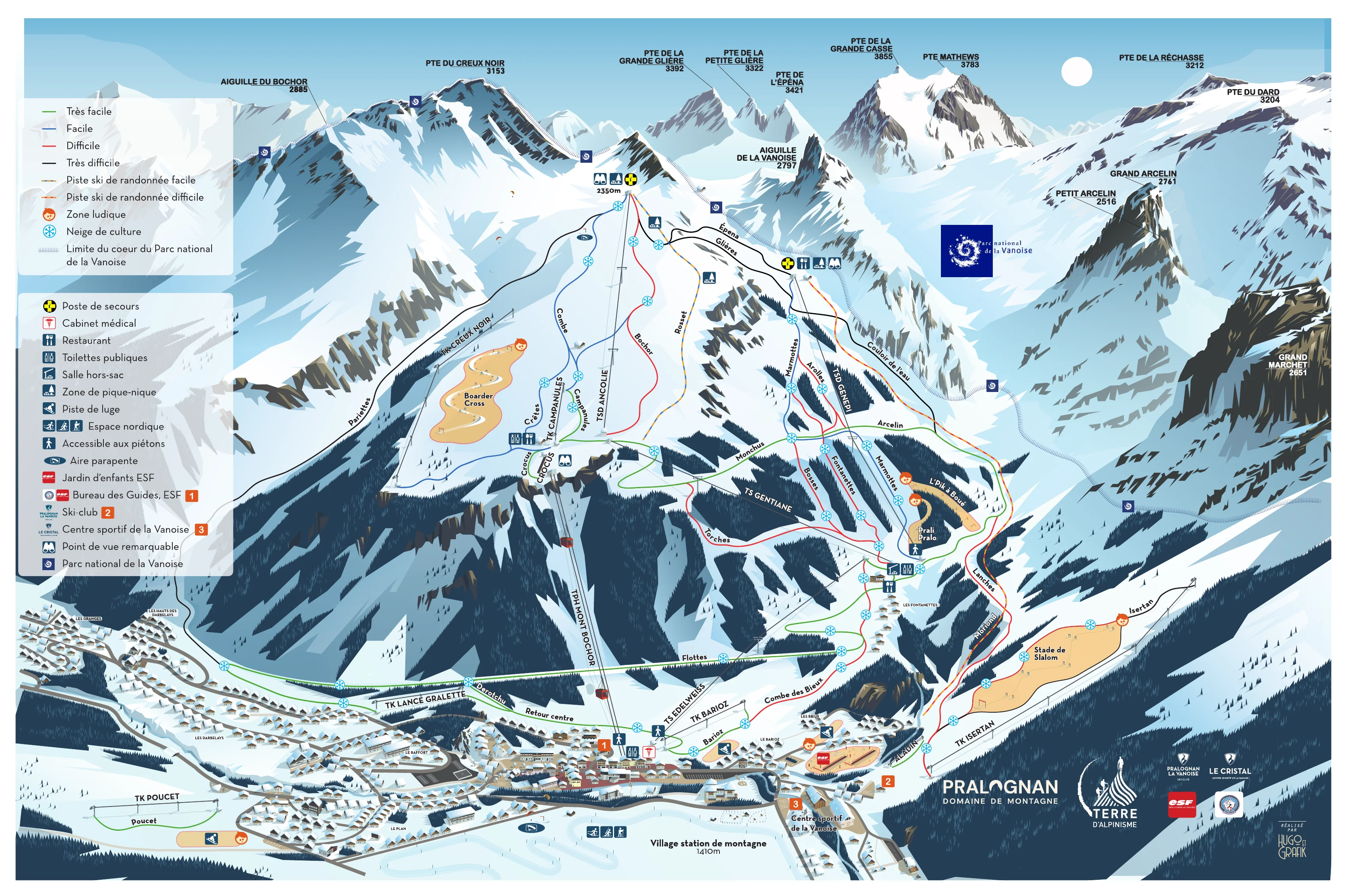 Piste map of Pralognan-la-Vanoise